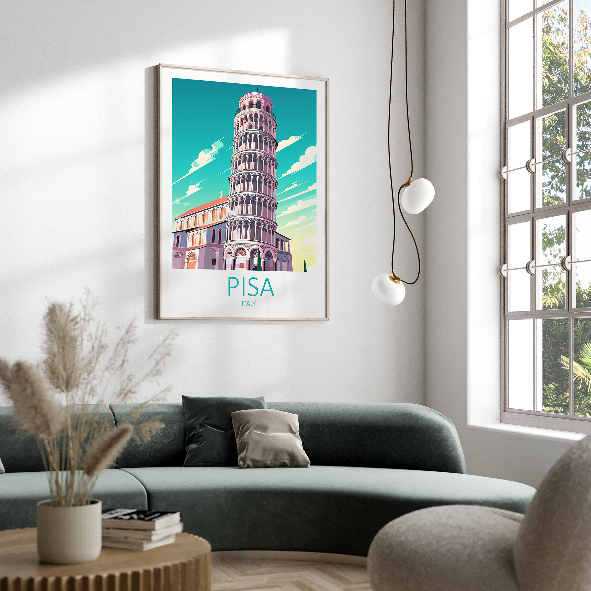 Leaning Tower Of Pisa - plakat - Just Karikatur