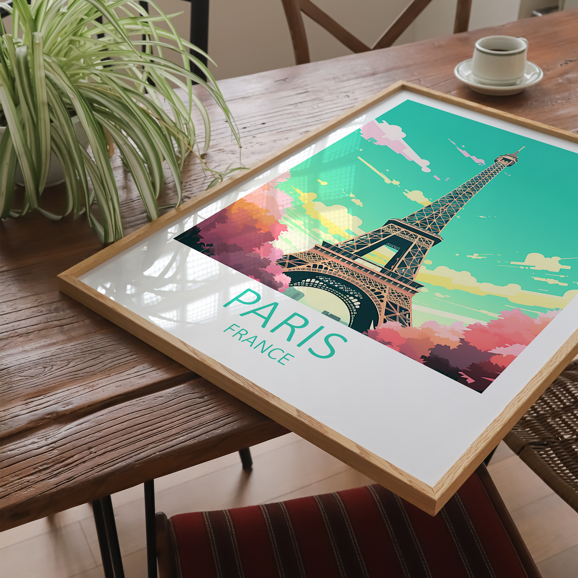 Eiffel Tower i Paris - plakat 2 - Just Karikatur