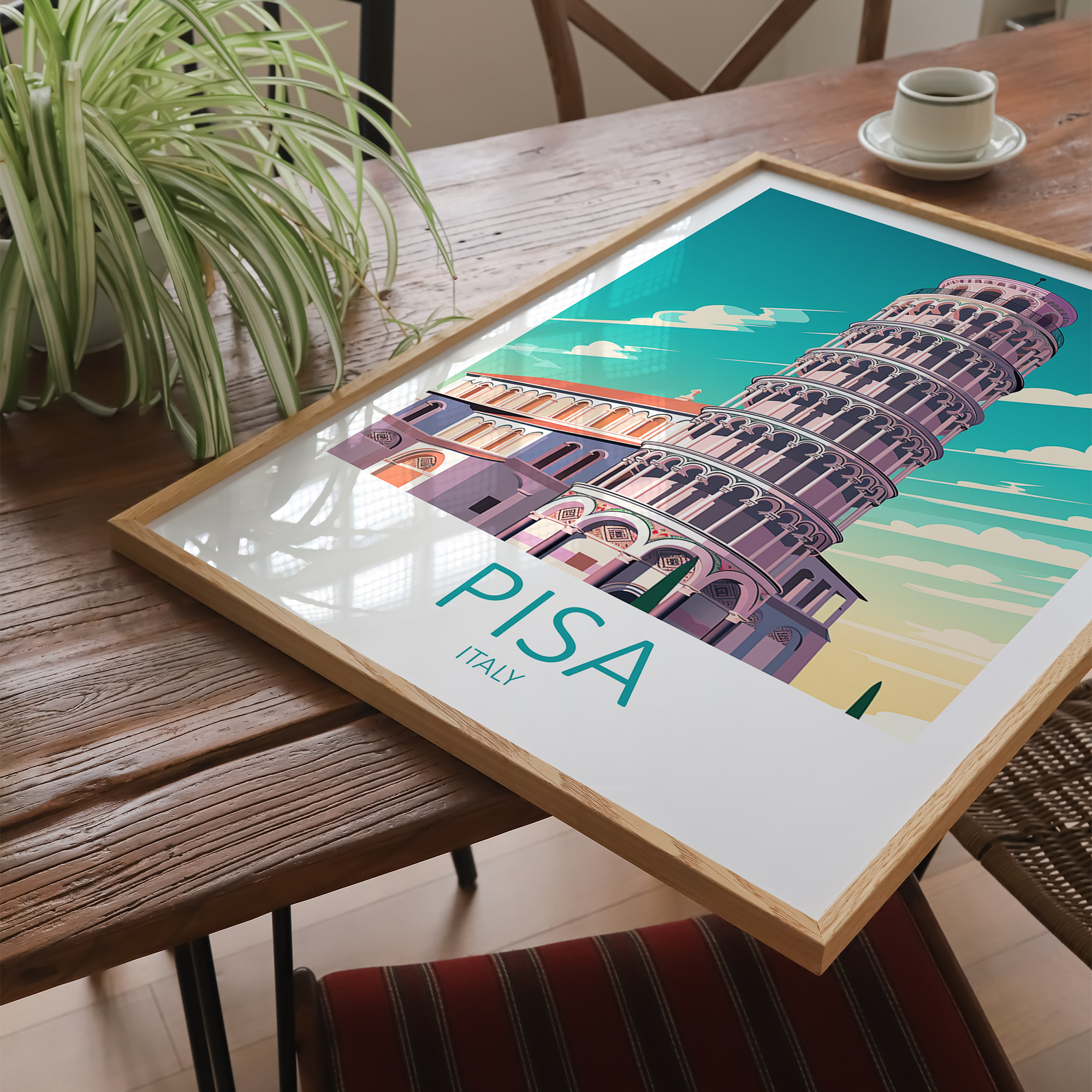 Leaning Tower Of Pisa - plakat - Just Karikatur