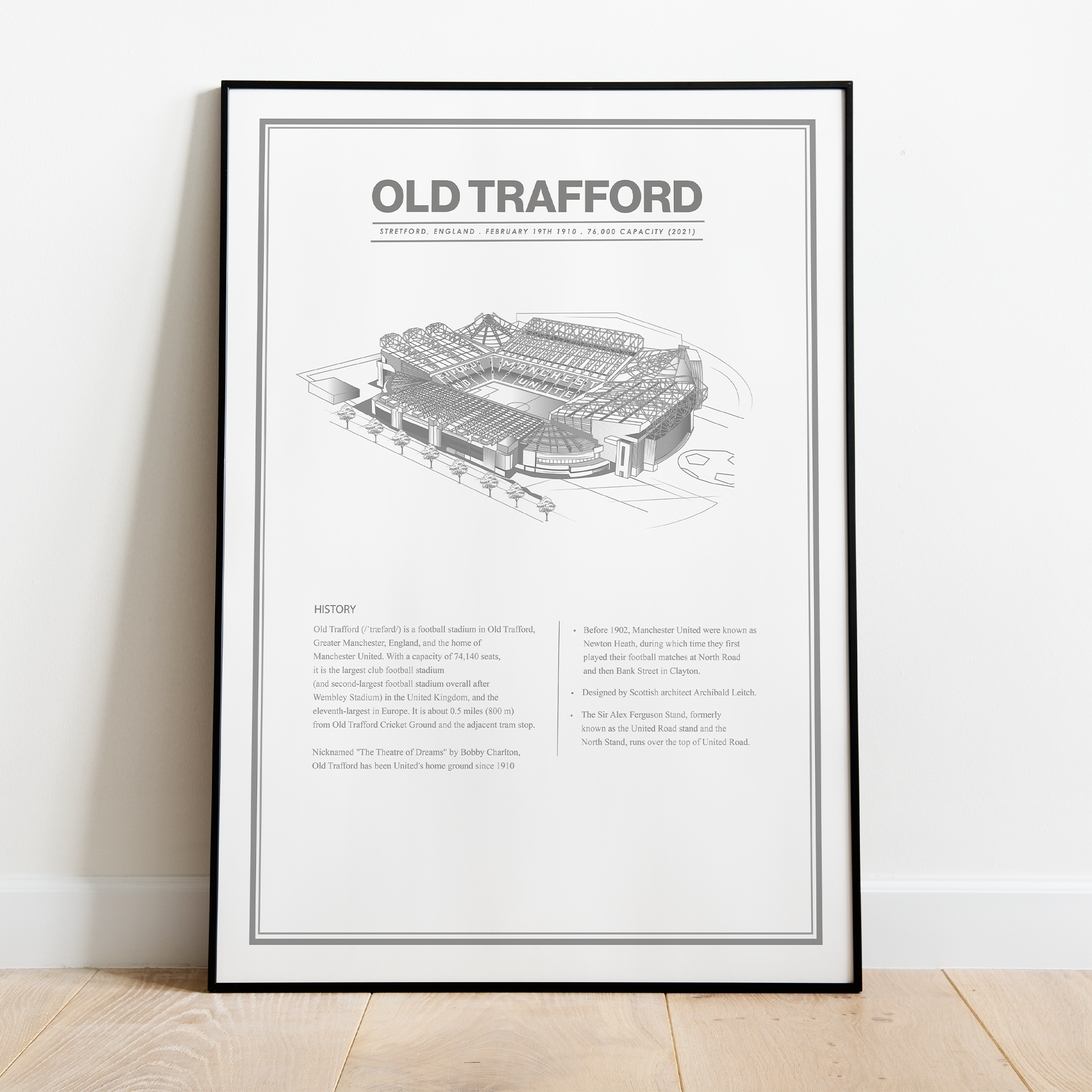Old Trafford Manchester United – stadion plakat - Just Karikatur