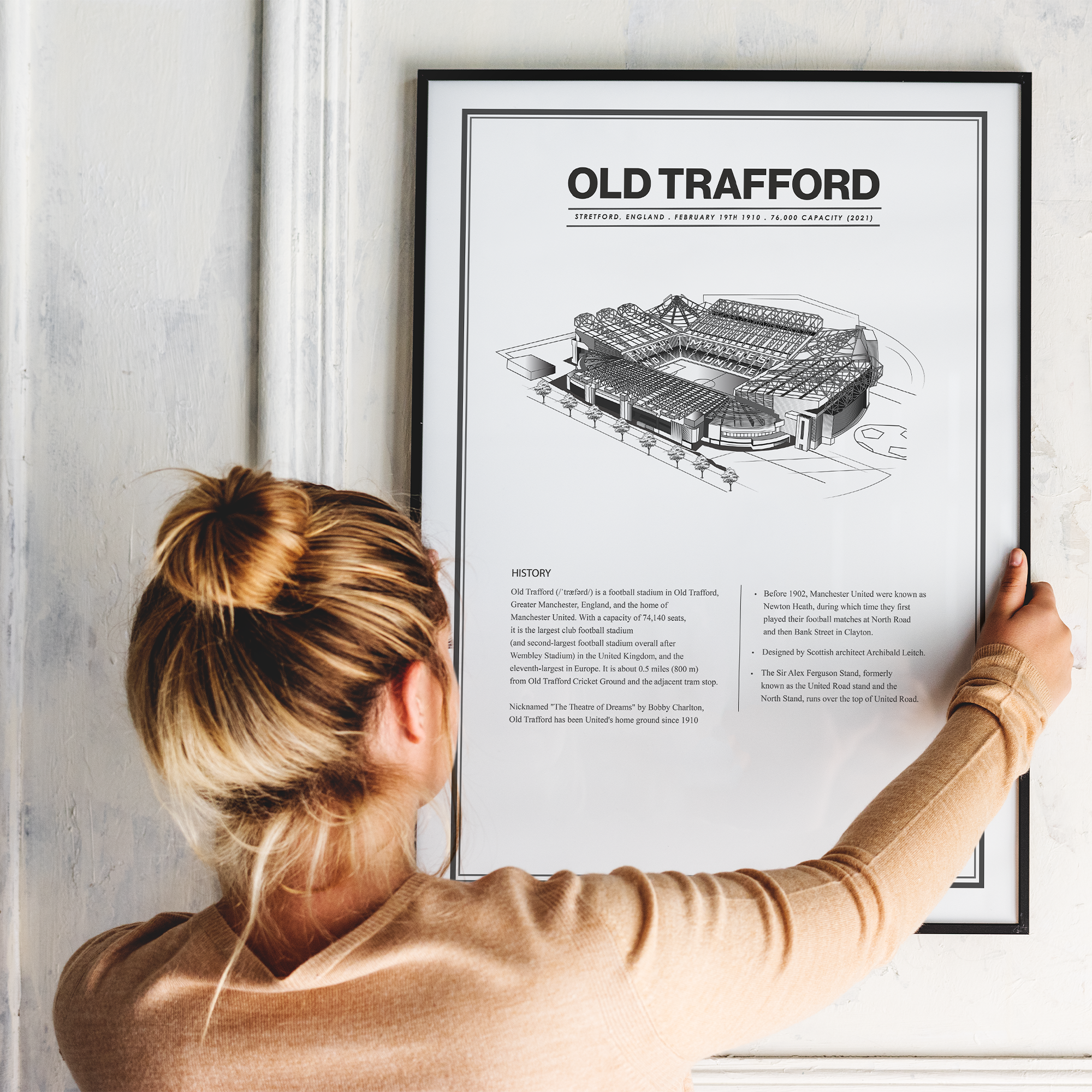 Old Trafford Manchester United – stadion plakat - Just Karikatur