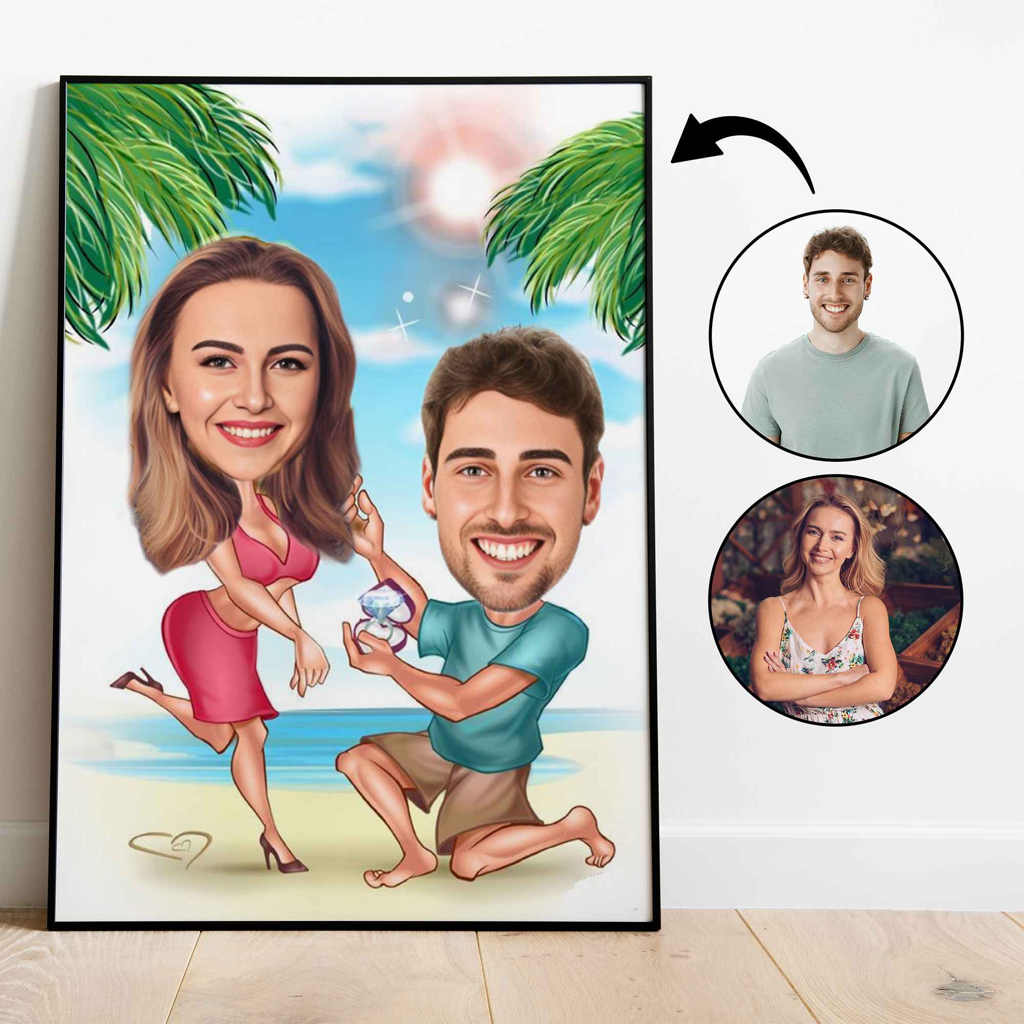 Par tema41 (2 personer) - karikaturtegning efter dine fotos - Just Karikatur