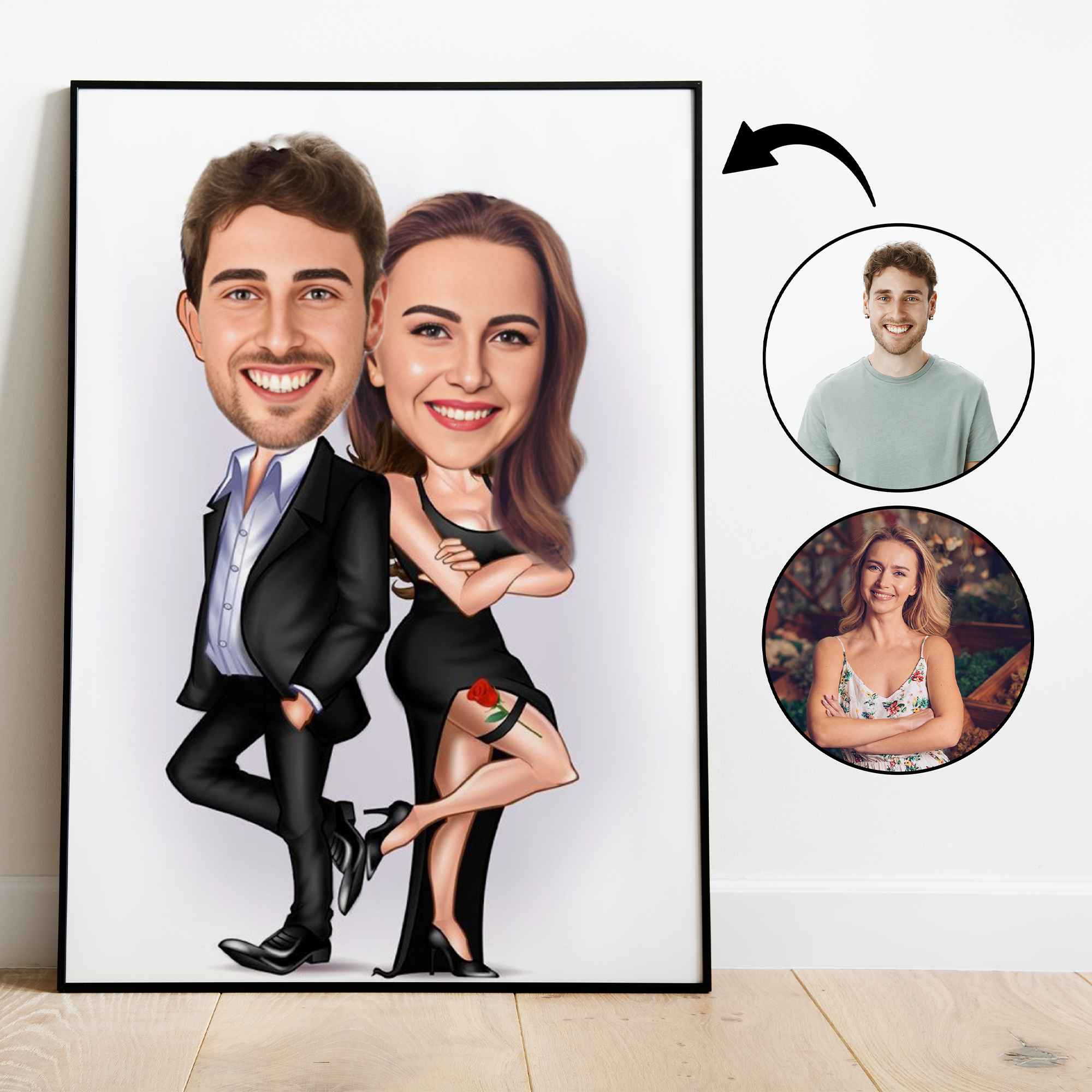 Par tema74 (2 personer) - karikaturtegning efter dine fotos - Just Karikatur