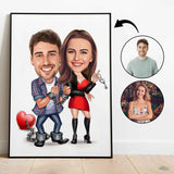 Par tema82 (2 personer) - karikaturtegning efter dine fotos - Just Karikatur