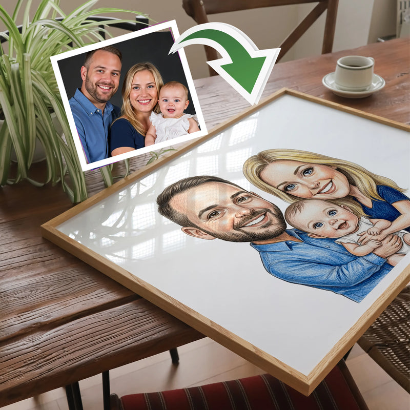 Karikaturtegning efter foto – eksempel 6