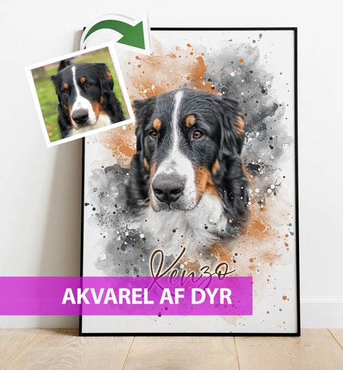 Akvarel af dyr - maleri efter dine fotos