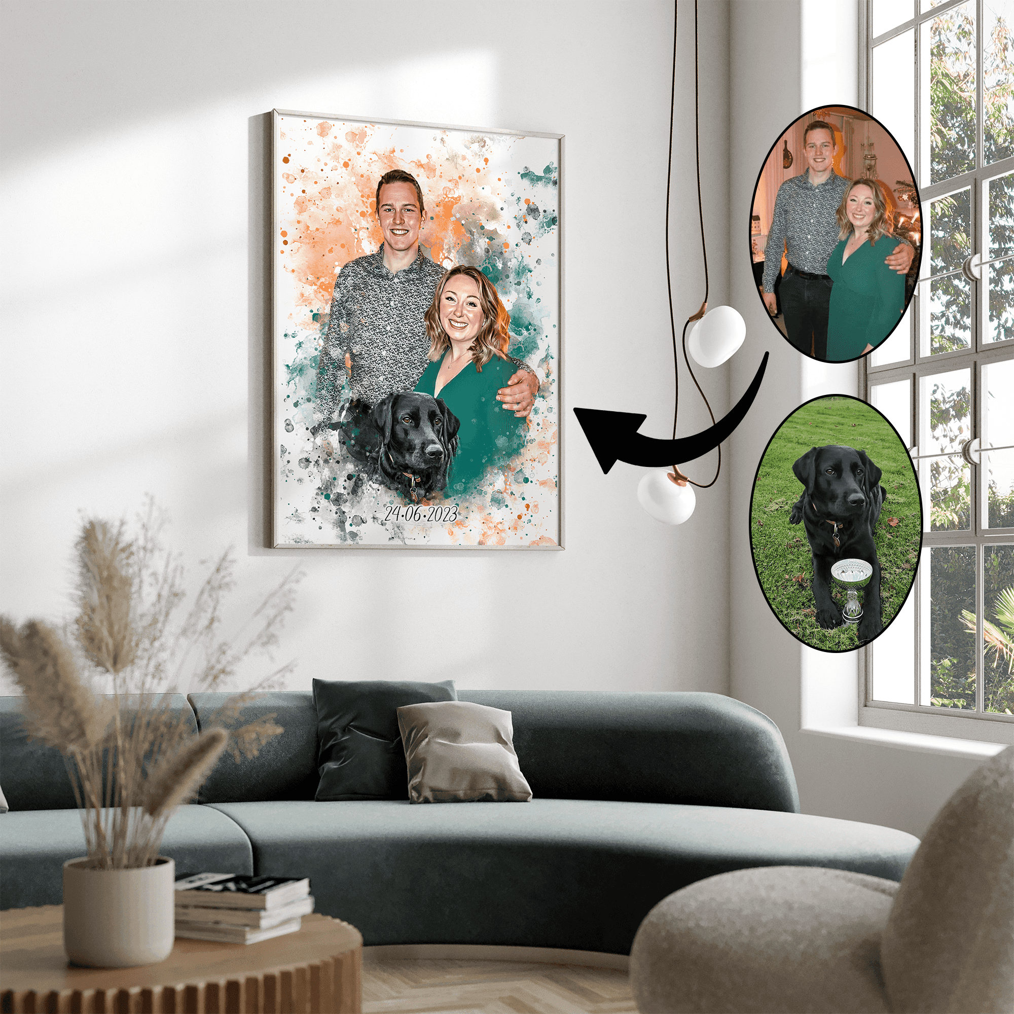 Akvarel - maleri efter dine fotos - Just Karikatur