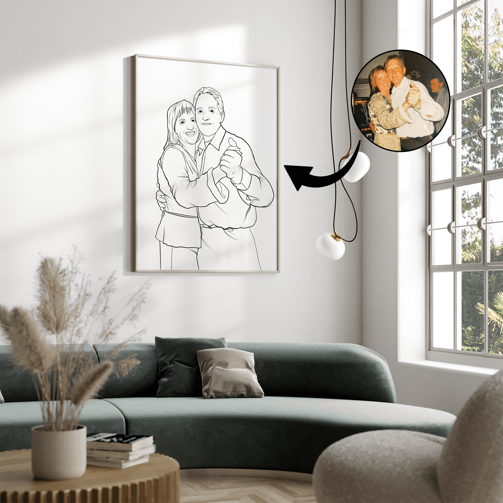 Line Art - tegning efter dine fotos - Just Karikatur