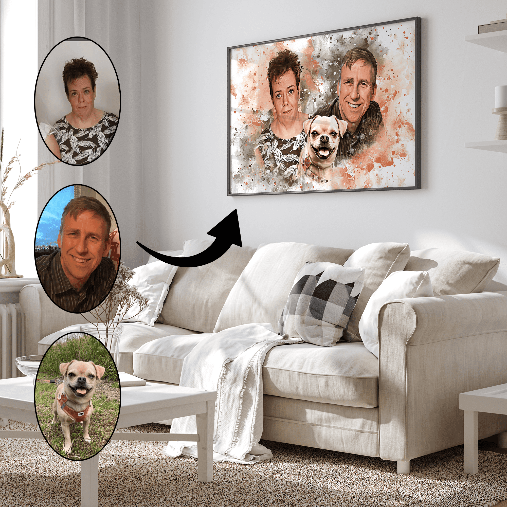 Akvarel - maleri efter dine fotos - Just Karikatur