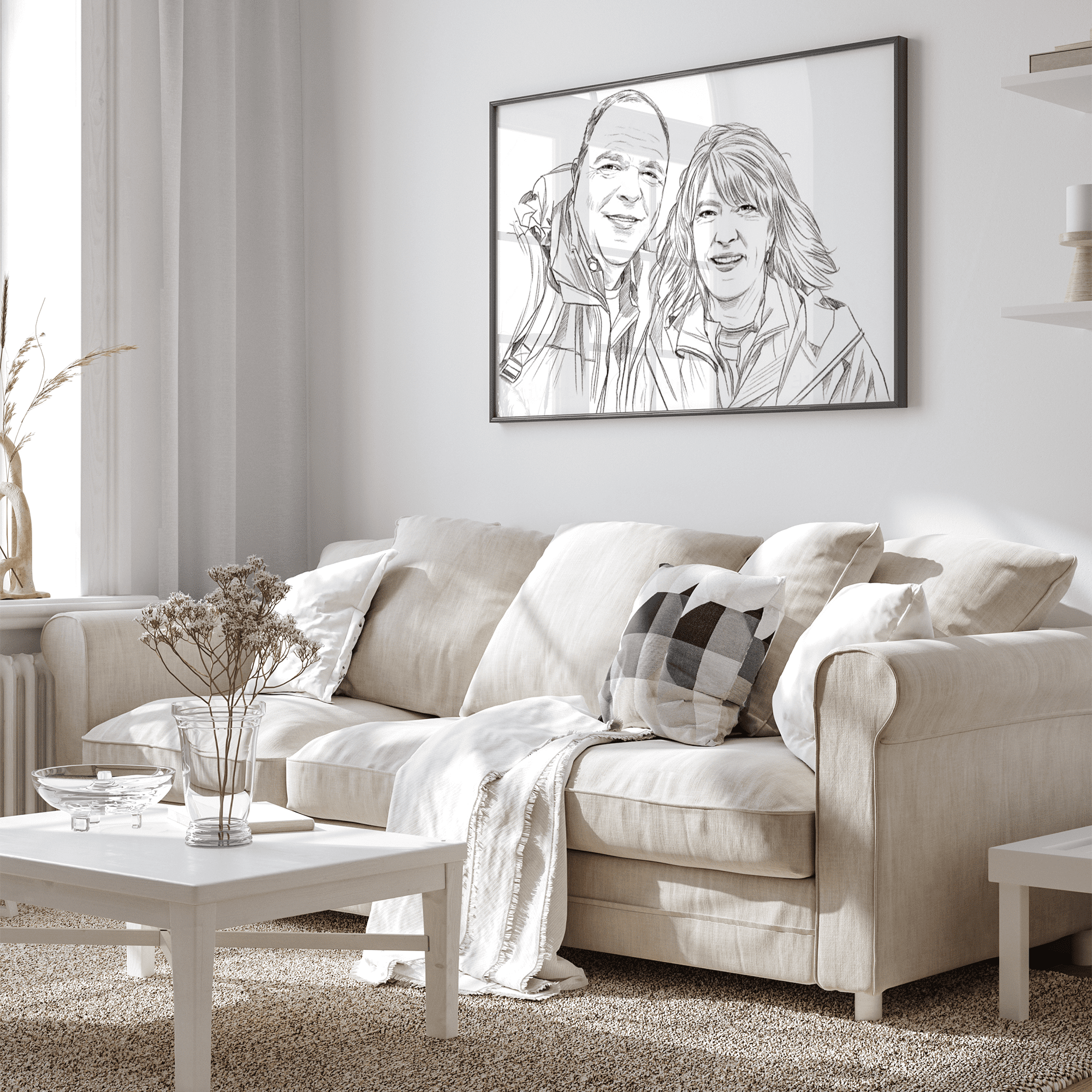 Skitse portræt - tegning efter dine fotos - Just Karikatur