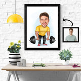 Sports tema36 (1 person) - karikaturtegning efter dine fotos - Just Karikatur