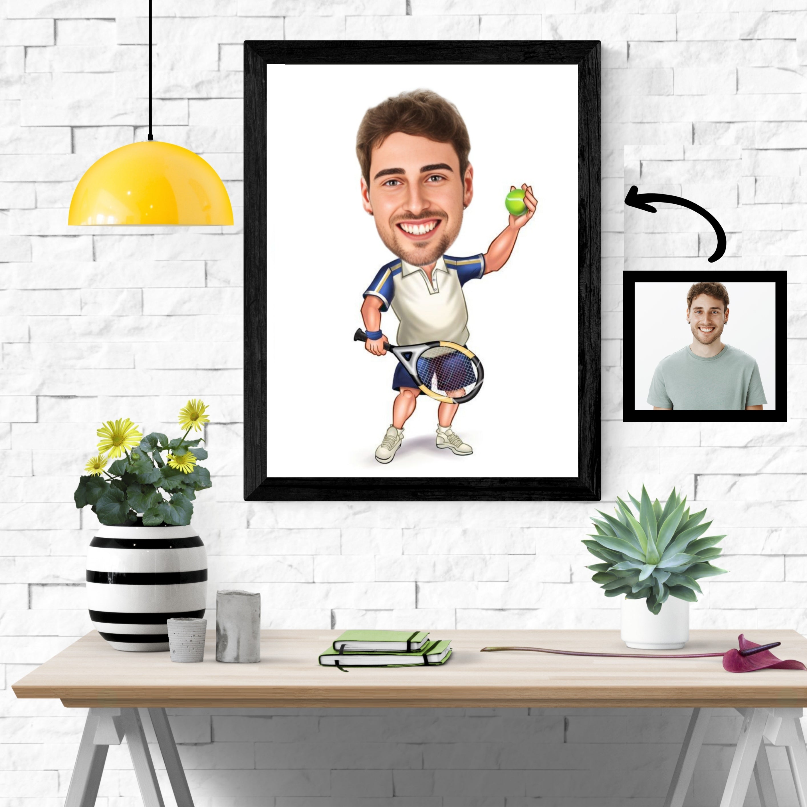 Sports tema65 (1 person) - karikaturtegning efter dine fotos - Just Karikatur