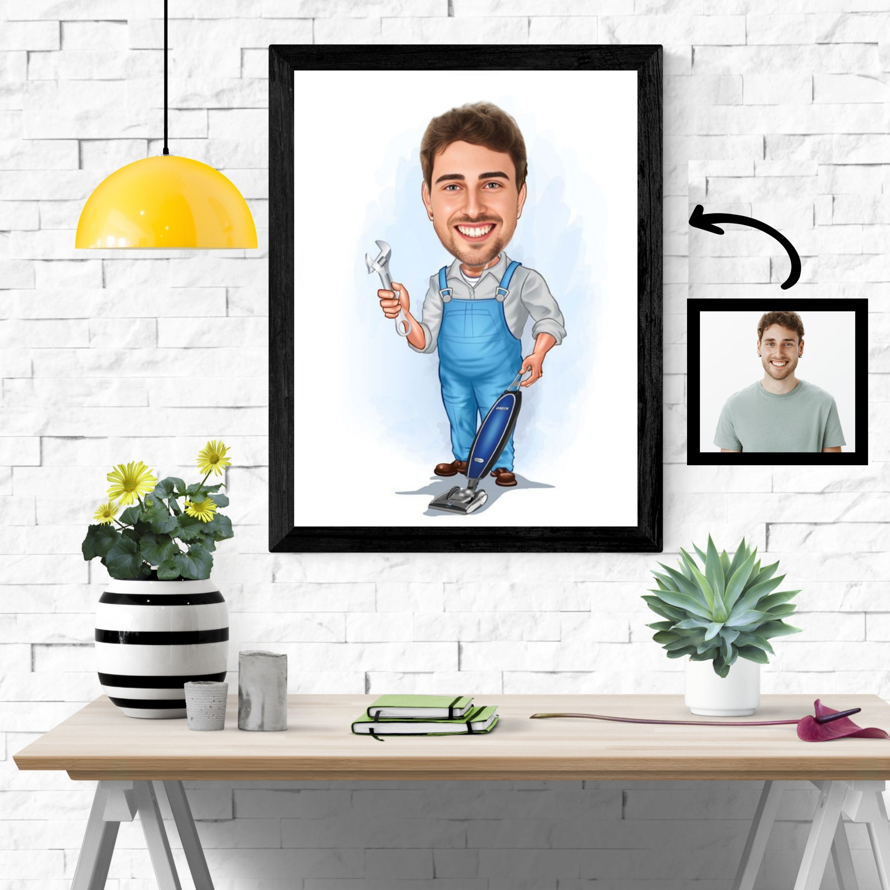 Arbejde & Erhverv tema64 (1 person) - karikaturtegning efter dine fotos - Just Karikatur