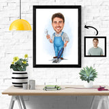 Arbejde & Erhverv tema64 (1 person) - karikaturtegning efter dine fotos - Just Karikatur