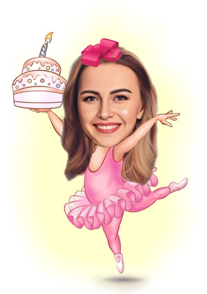 Fødselsdag tema29 (1 person) - karikaturtegning efter dine fotos - Just Karikatur