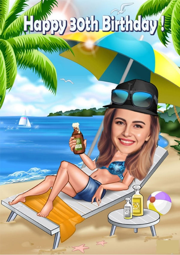 Fødselsdag tema22 (1 person) - karikaturtegning efter dine fotos - Just Karikatur