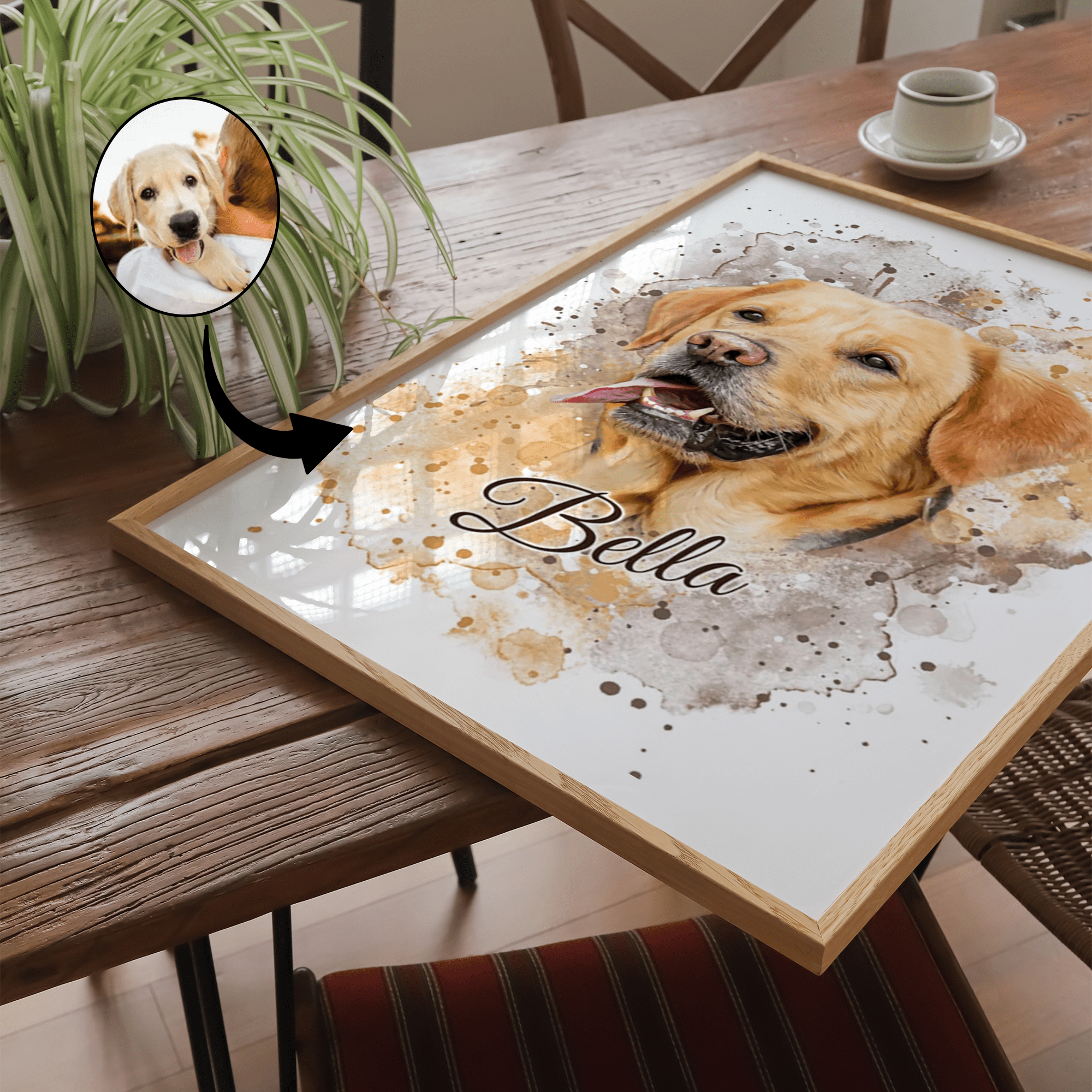 Akvarel af dyr - maleri efter dine fotos - Just Karikatur