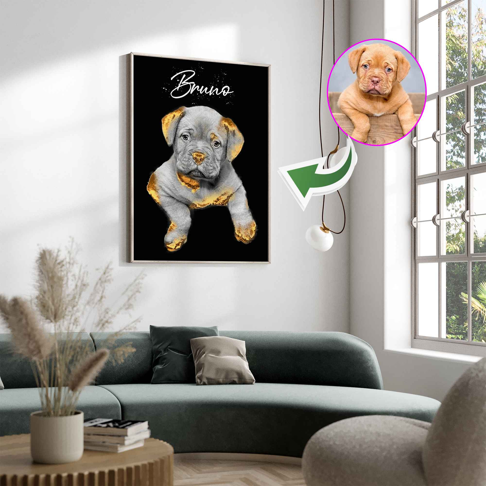 Golden style dyr - efter dine fotos - Just Karikatur