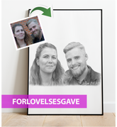 Forlovelsesgave - Portrættegning efter dine fotos