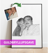 Guldbryllupsgave - Portrættegning efter dine fotos