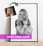 Mors dags gave - Portrættegning efter dine fotos