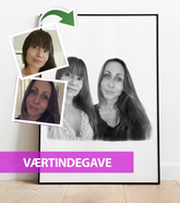 Værtindegave- Portrættegning efter dine fotos