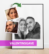 Valentinsgave- Portrættegning efter dine fotos