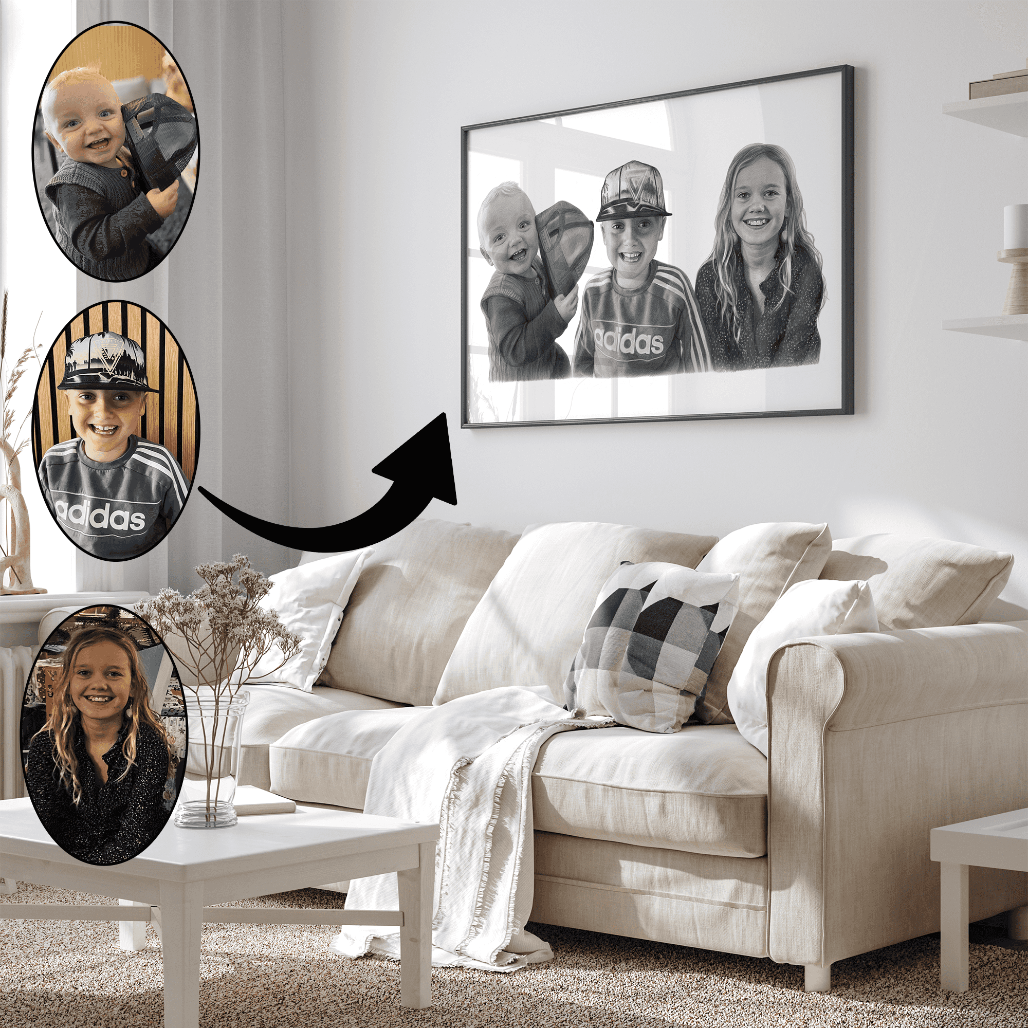 Portrættegning efter dine fotos - Just Karikatur