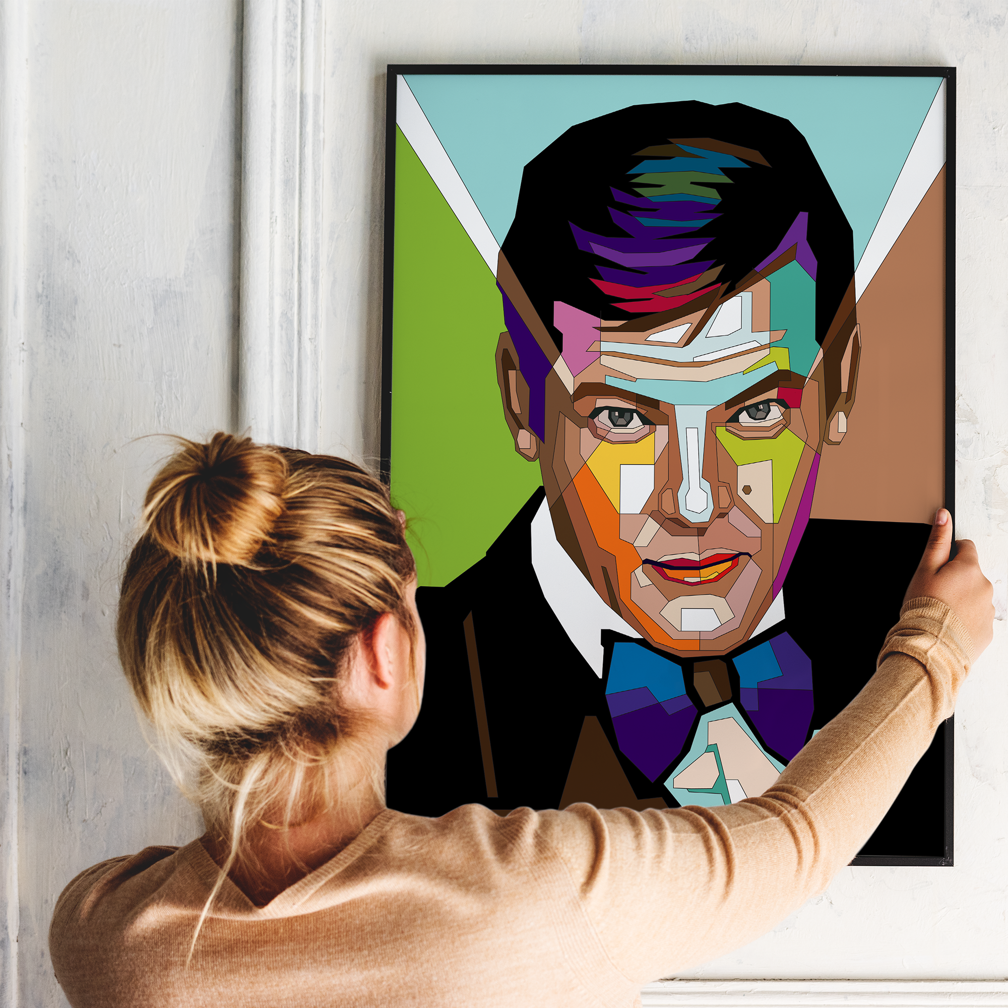 Pop Art Plakat - Roger Moore - Just Karikatur