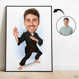 Sports tema22 (1 person) - karikaturtegning efter dine fotos - Just Karikatur