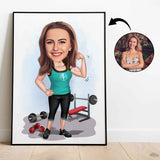 Sports tema28 (1 person) - karikaturtegning efter dine fotos - Just Karikatur