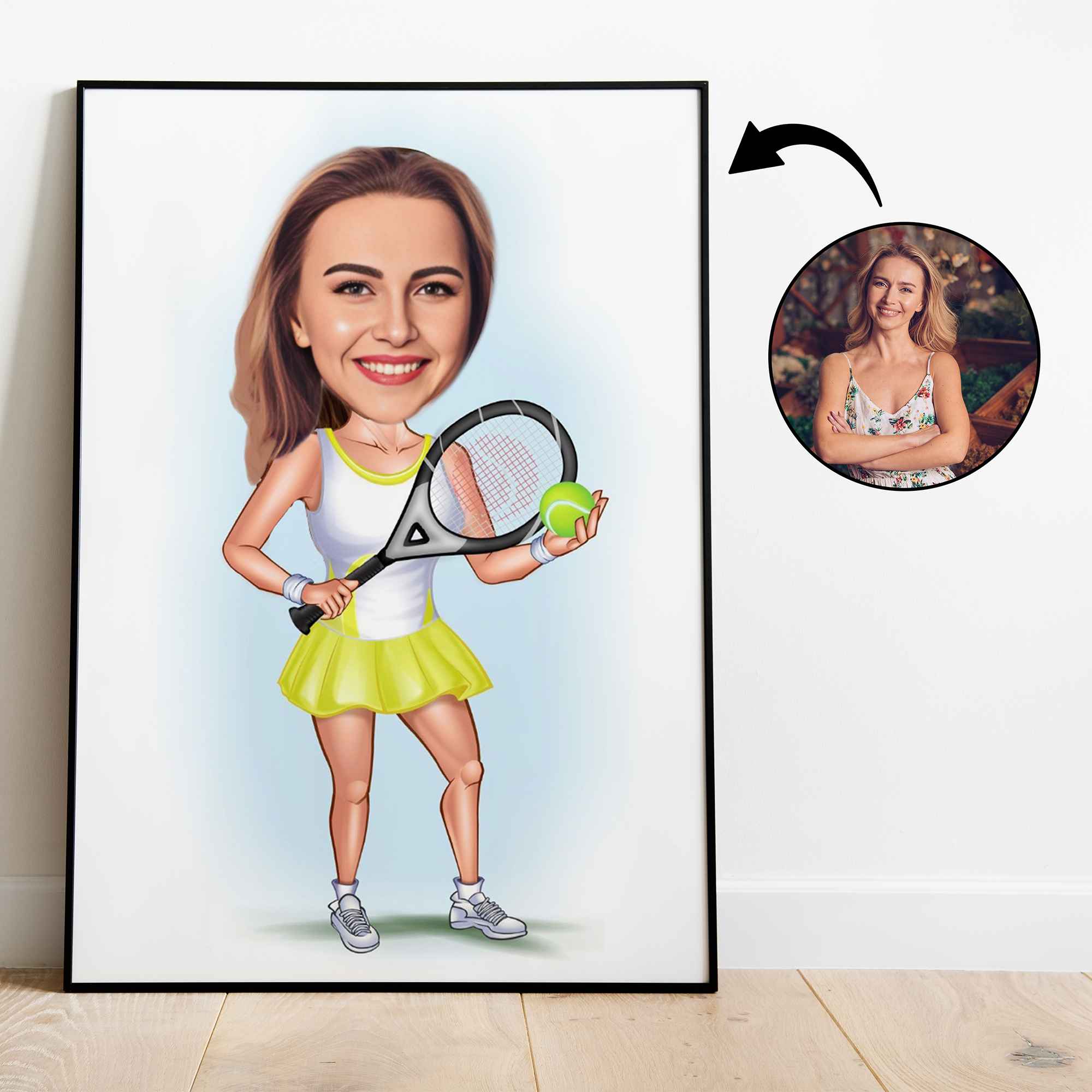 Sports tema8 (1 person) - karikaturtegning efter dine fotos - Just Karikatur