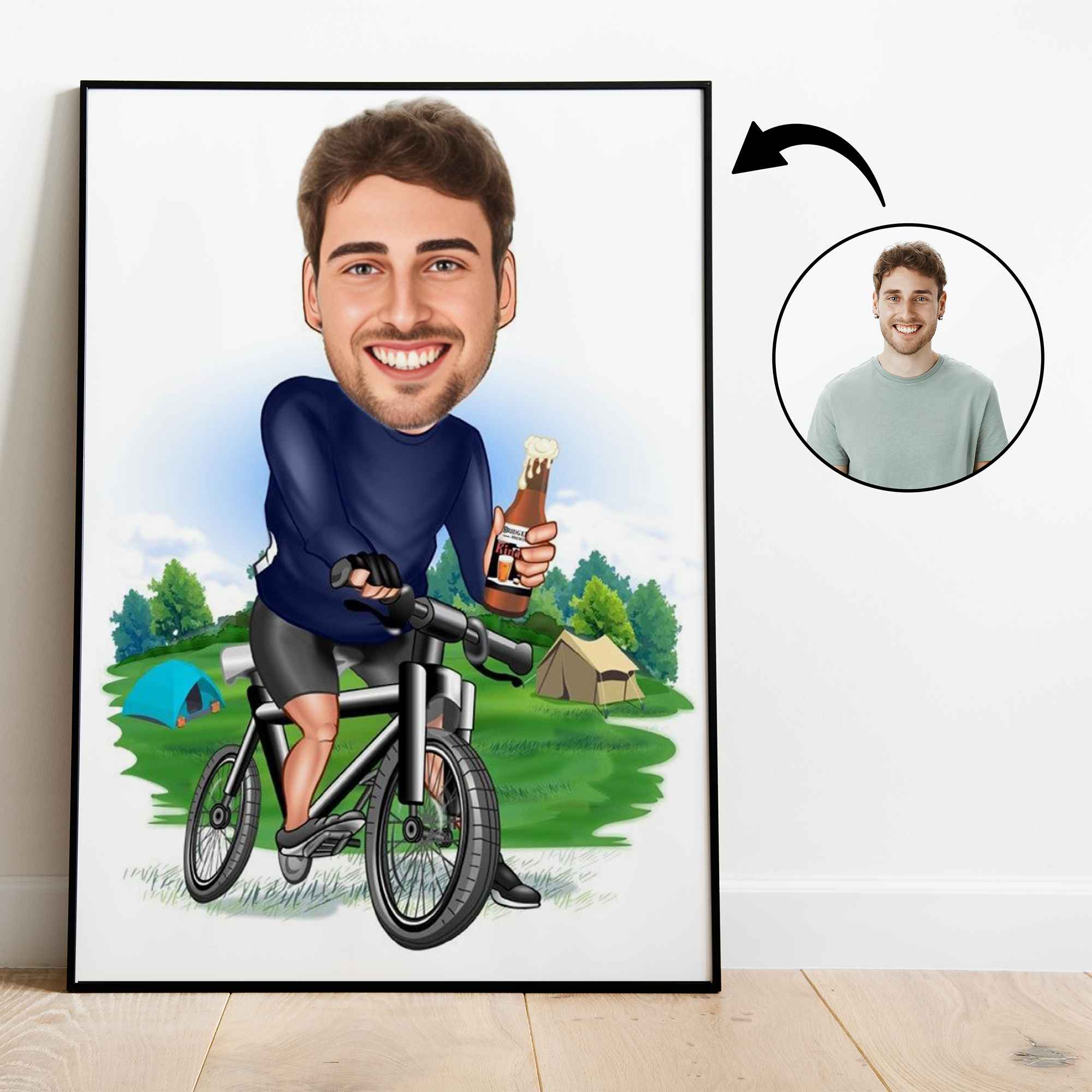 Til ham tema14 (1 person) - karikaturtegning efter dine fotos - Just Karikatur