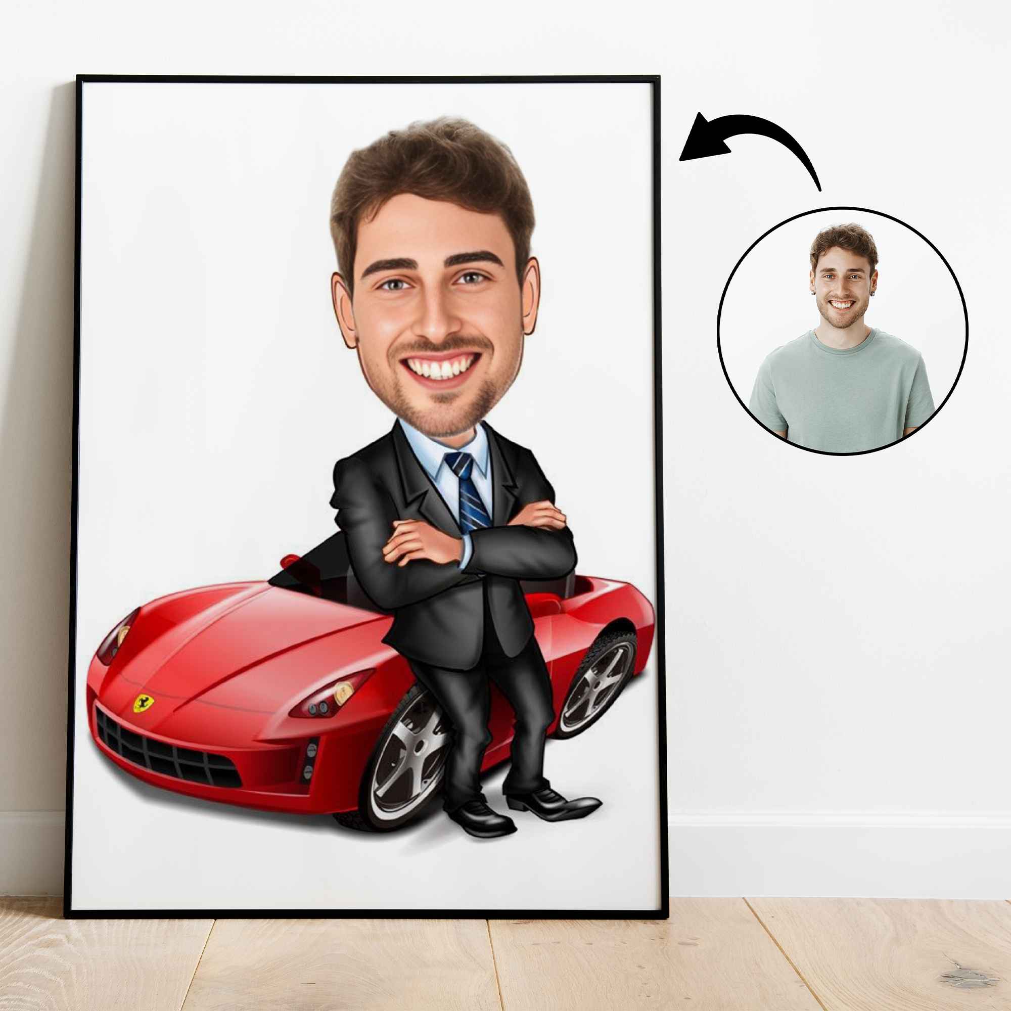 Til ham tema69 (1 person) - karikaturtegning efter dine fotos - Just Karikatur