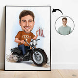 Til ham tema8 (1 person) - karikaturtegning efter dine fotos - Just Karikatur