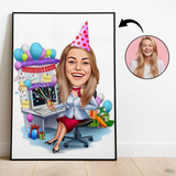 Jul tema7 (1 person) - karikaturtegning efter dine fotos - Just Karikatur