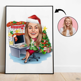 Jul tema4 (1 person) - karikaturtegning efter dine fotos - Just Karikatur