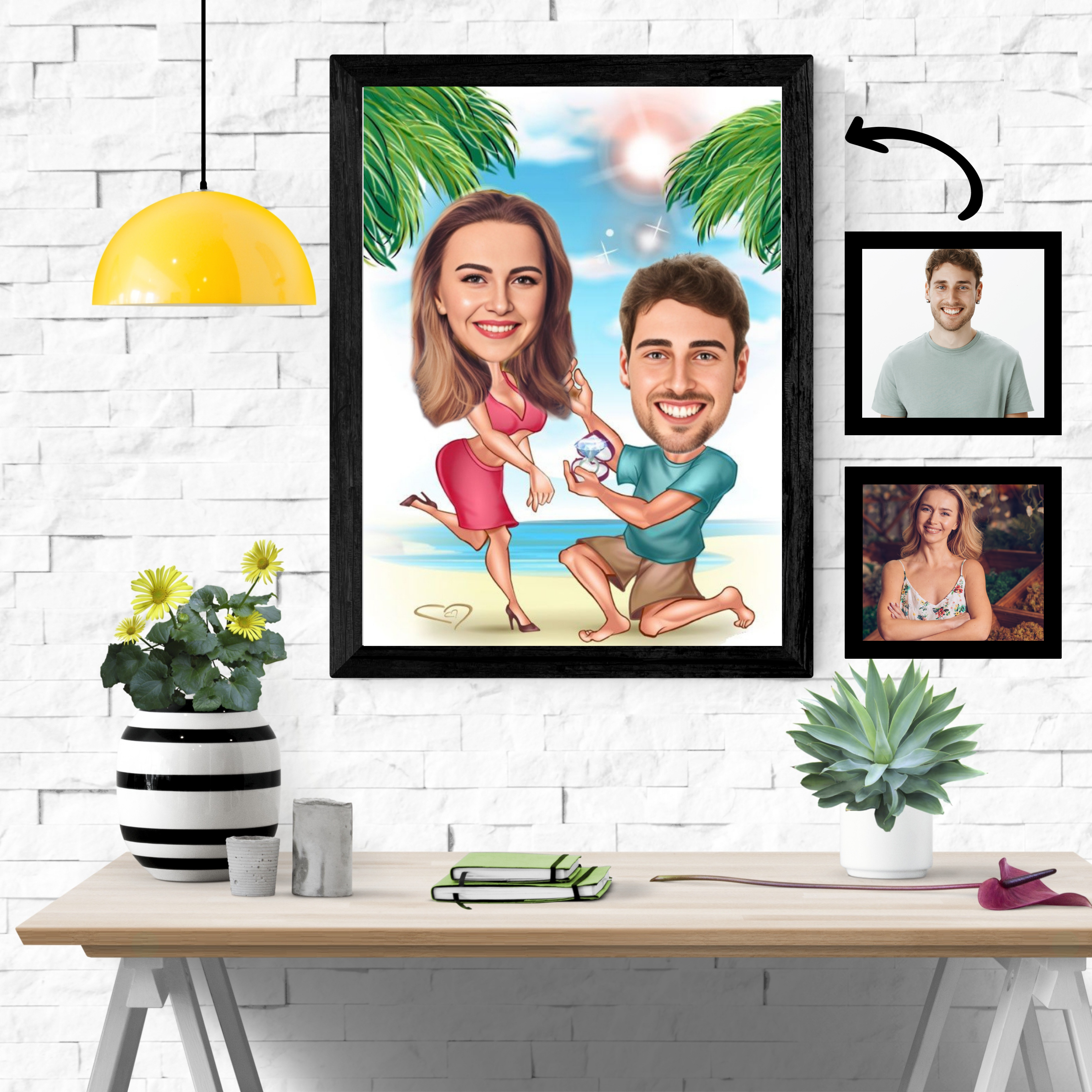 Par tema41 (2 personer) - karikaturtegning efter dine fotos - Just Karikatur