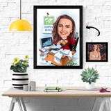 Chef tema9 (1 person) - karikaturtegning efter dine fotos - Just Karikatur