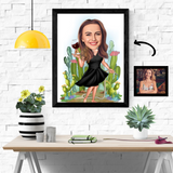 Til hende tema37 (1 person) - karikaturtegning efter dine fotos - Just Karikatur