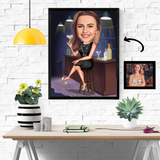 Til hende tema29 (1 person) - karikaturtegning efter dine fotos - Just Karikatur