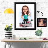 Sports tema28 (1 person) - karikaturtegning efter dine fotos - Just Karikatur