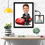 Til ham tema69 (1 person) - karikaturtegning efter dine fotos - Just Karikatur