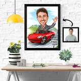 Til ham tema68 (1 person) - karikaturtegning efter dine fotos - Just Karikatur