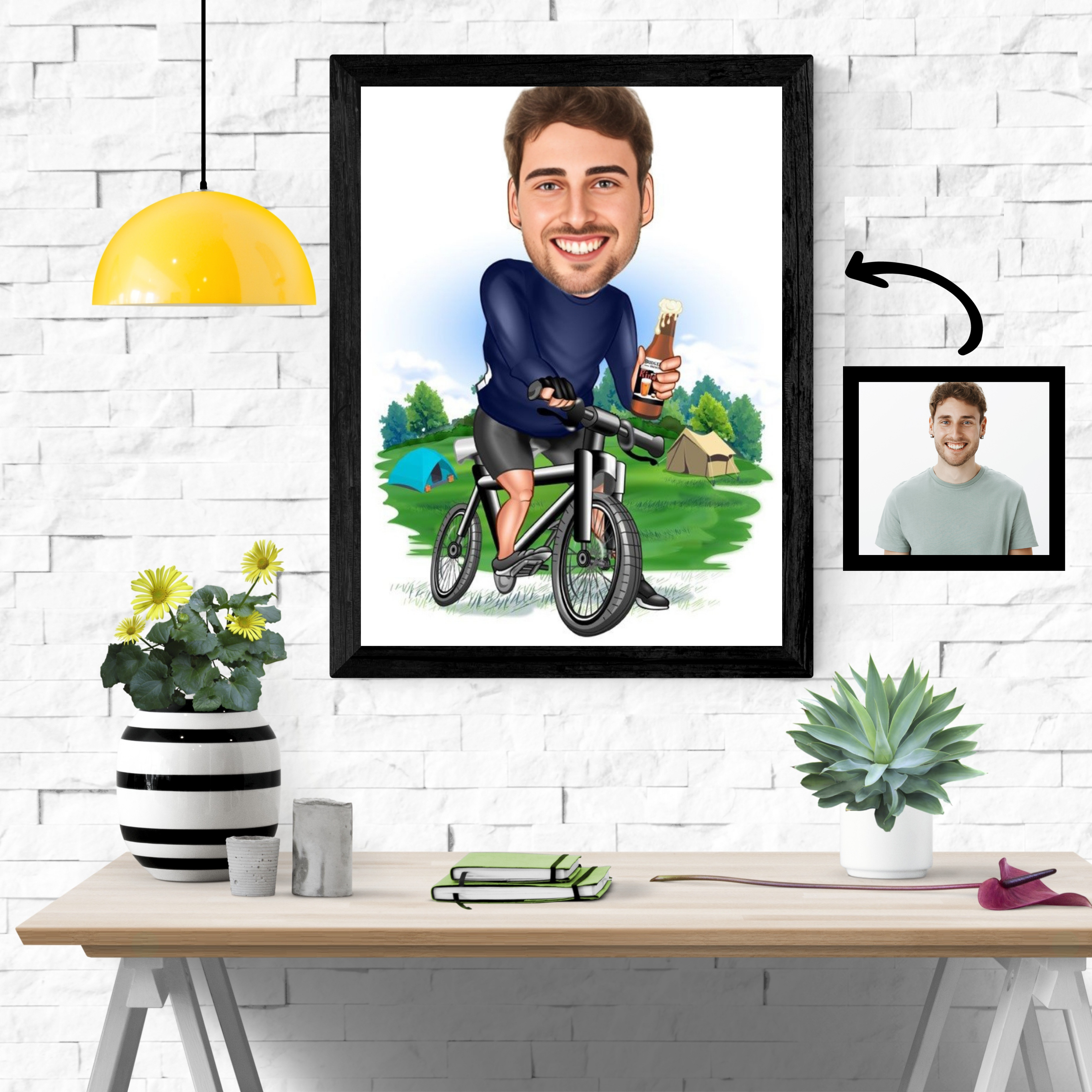 Til ham tema14 (1 person) - karikaturtegning efter dine fotos - Just Karikatur