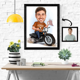 Til ham tema8 (1 person) - karikaturtegning efter dine fotos - Just Karikatur