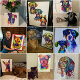 Vandmaleri af dyr - maleri efter dine fotos - Just Karikatur