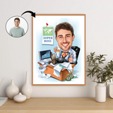 Chef tema10 (1 person) - karikaturtegning efter dine fotos - Just Karikatur