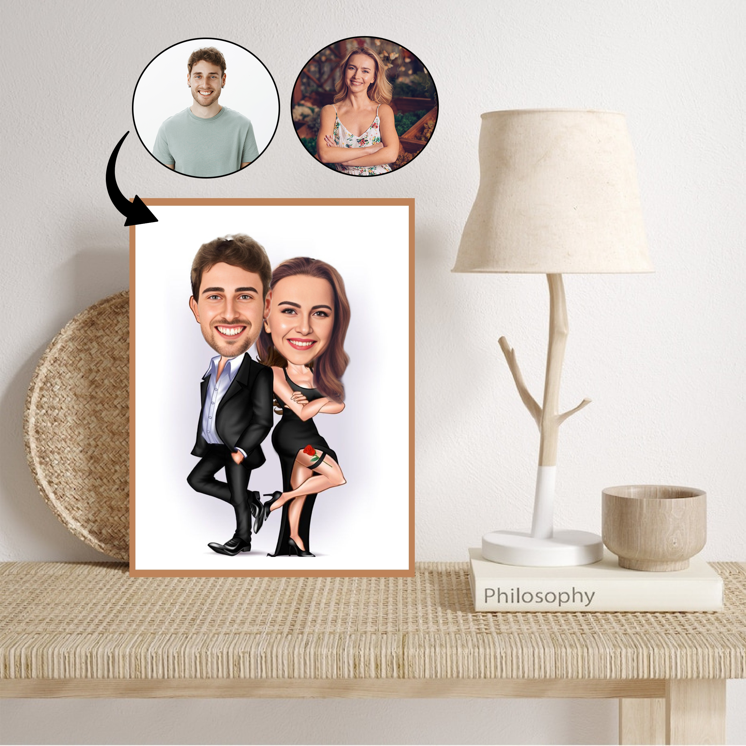 Par tema74 (2 personer) - karikaturtegning efter dine fotos - Just Karikatur