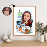 Chef tema9 (1 person) - karikaturtegning efter dine fotos - Just Karikatur